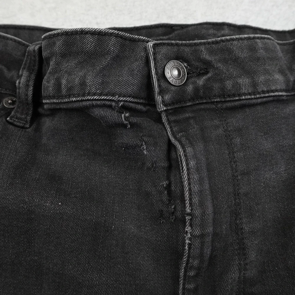American Eagle Outfitters Womens Jeans Black Flare Bootcut Size 18 Long Distress